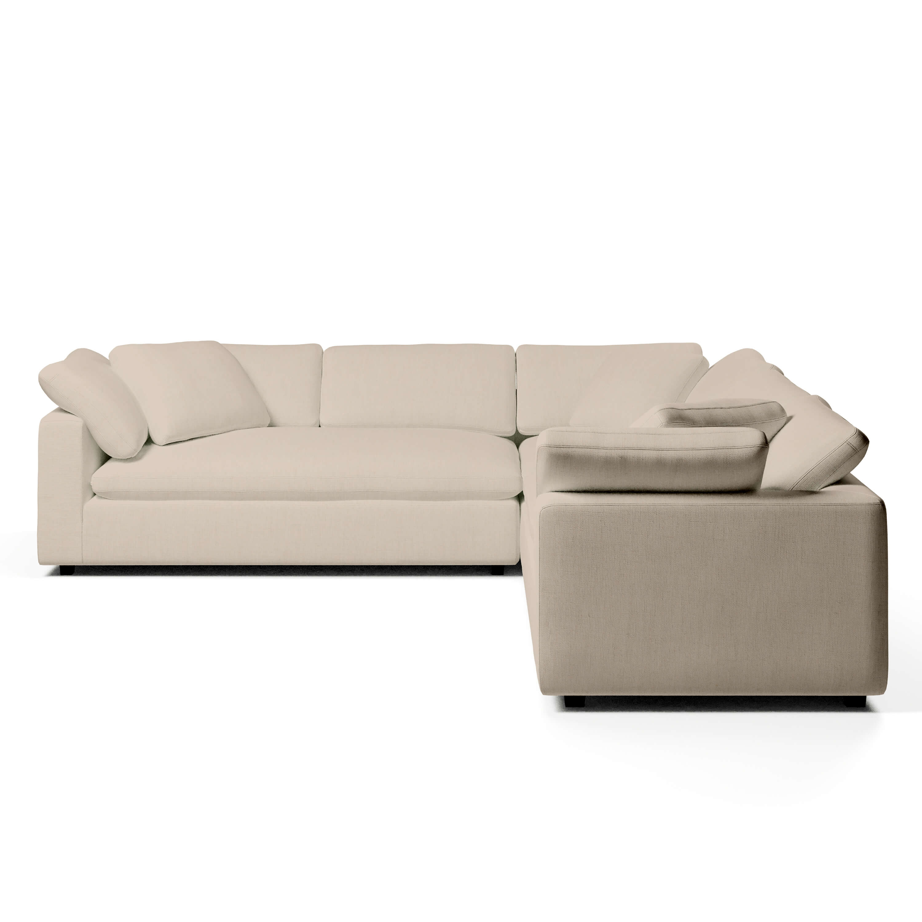 Comfy Modular Sofa - 5-Seater Bench-Seat L-Sectional & Ottoman