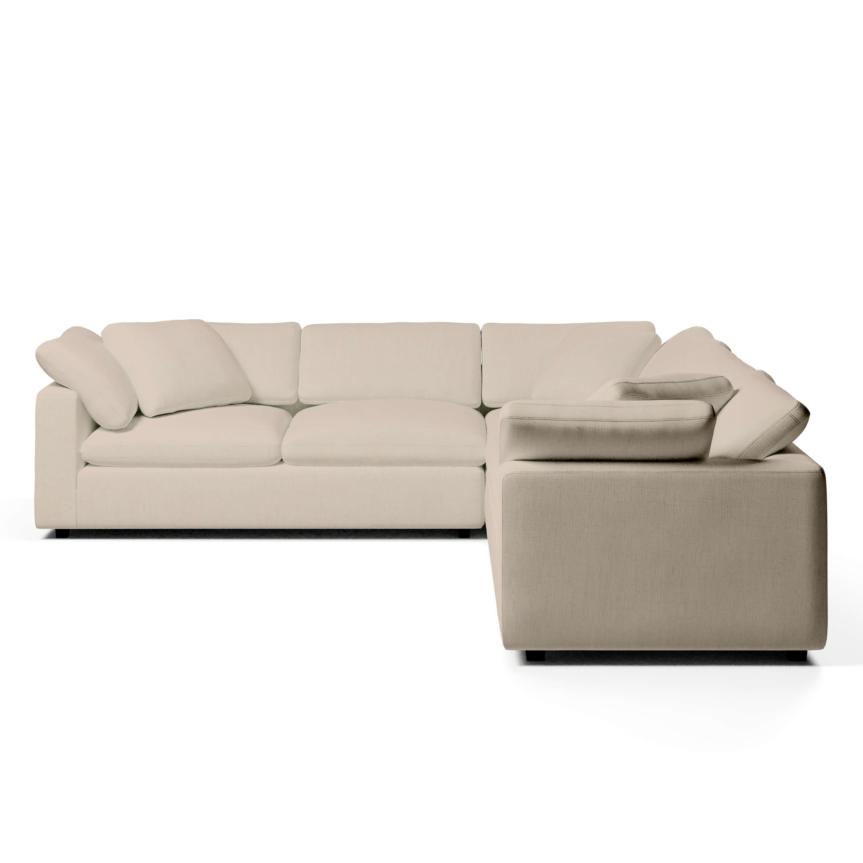 Comfy Modular Sofa - 5-Seater Bench-Seat L-Sectional & Ottoman