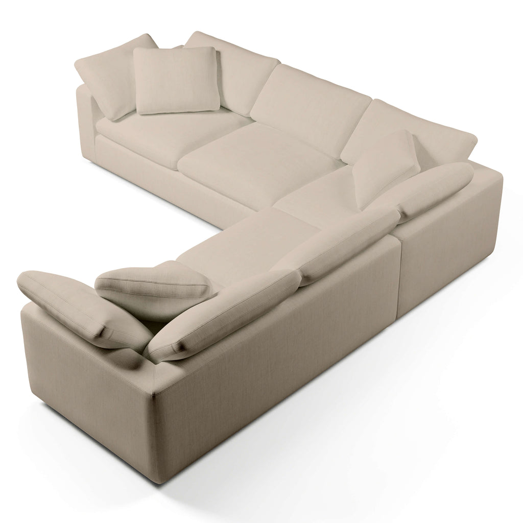 Comfy Modular Sofa - 5-Seater Bench-Seat L-Sectional & Ottoman
