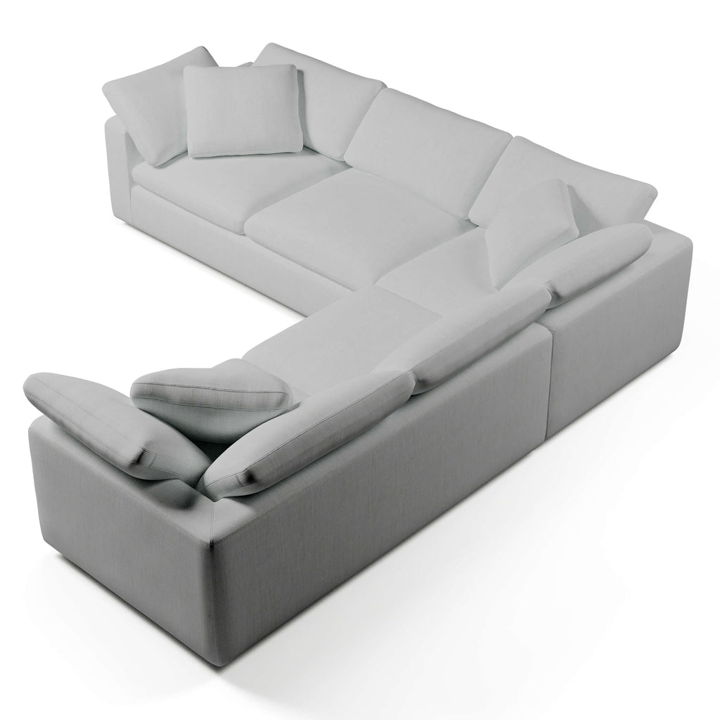 Comfy Modular Sofa - 5-Seater Bench-Seat L-Sectional & Ottoman