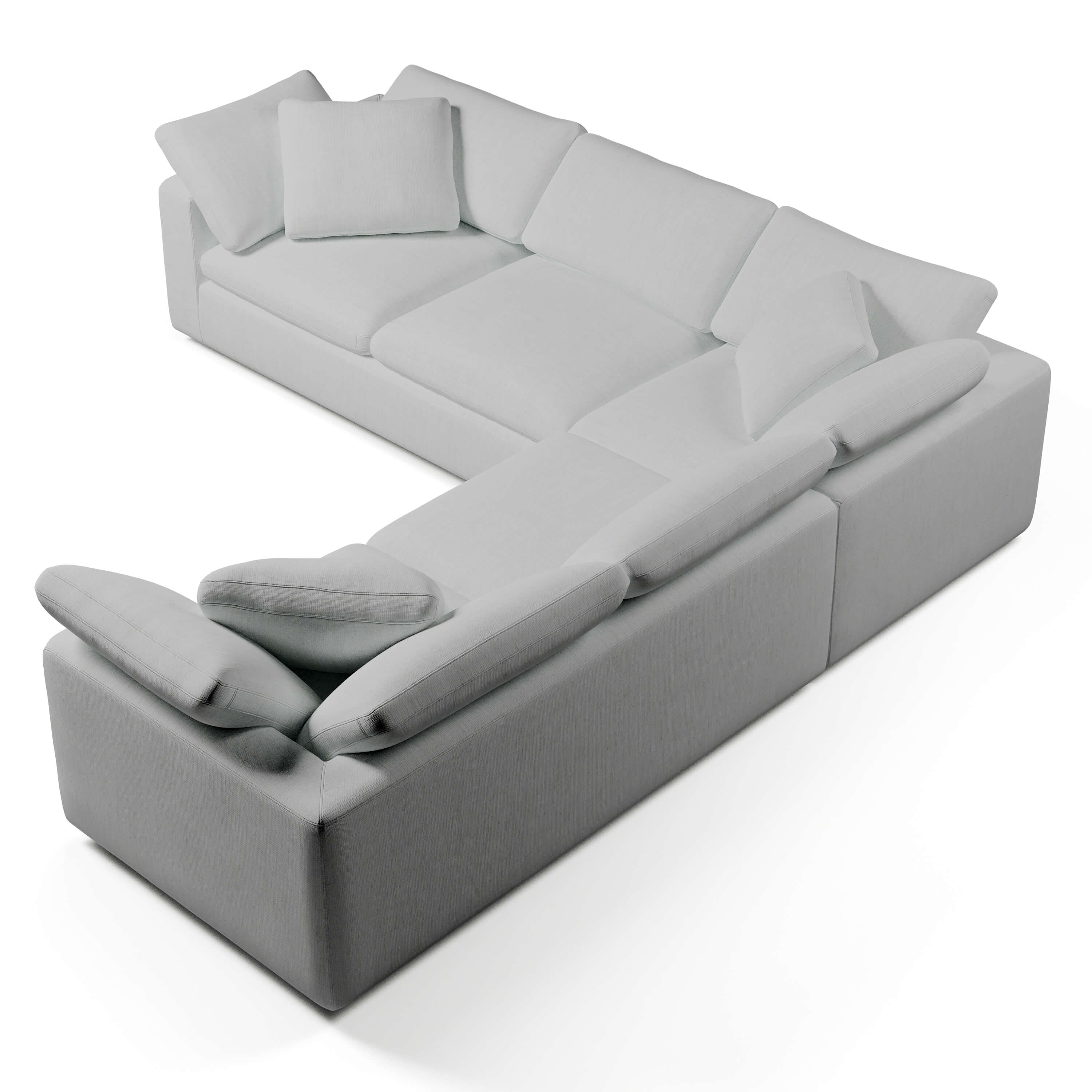 Comfy Modular Sofa - 5-Seater Bench-Seat L-Sectional & Ottoman