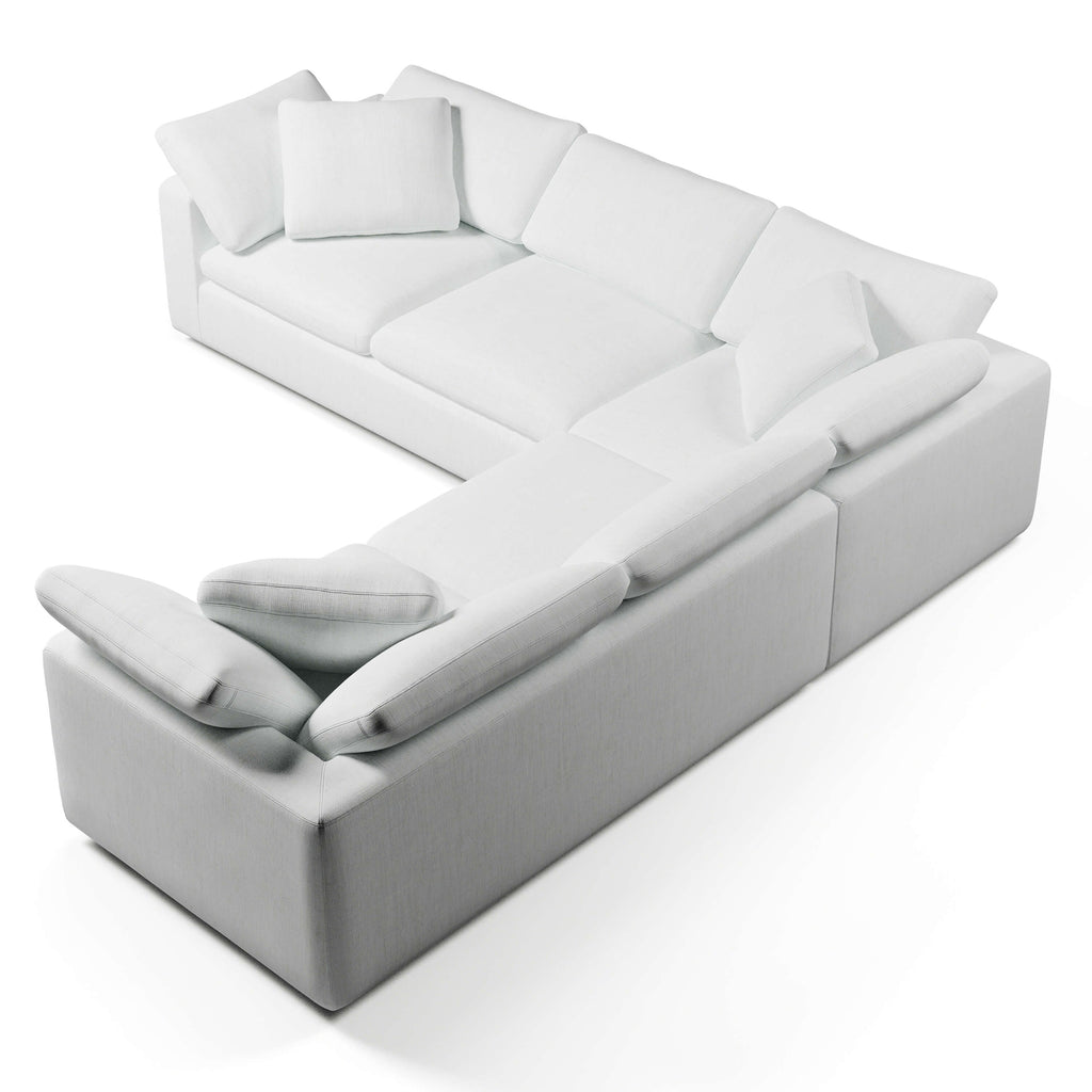Comfy Modular Sofa - 5-Seater Bench-Seat L-Sectional & Ottoman