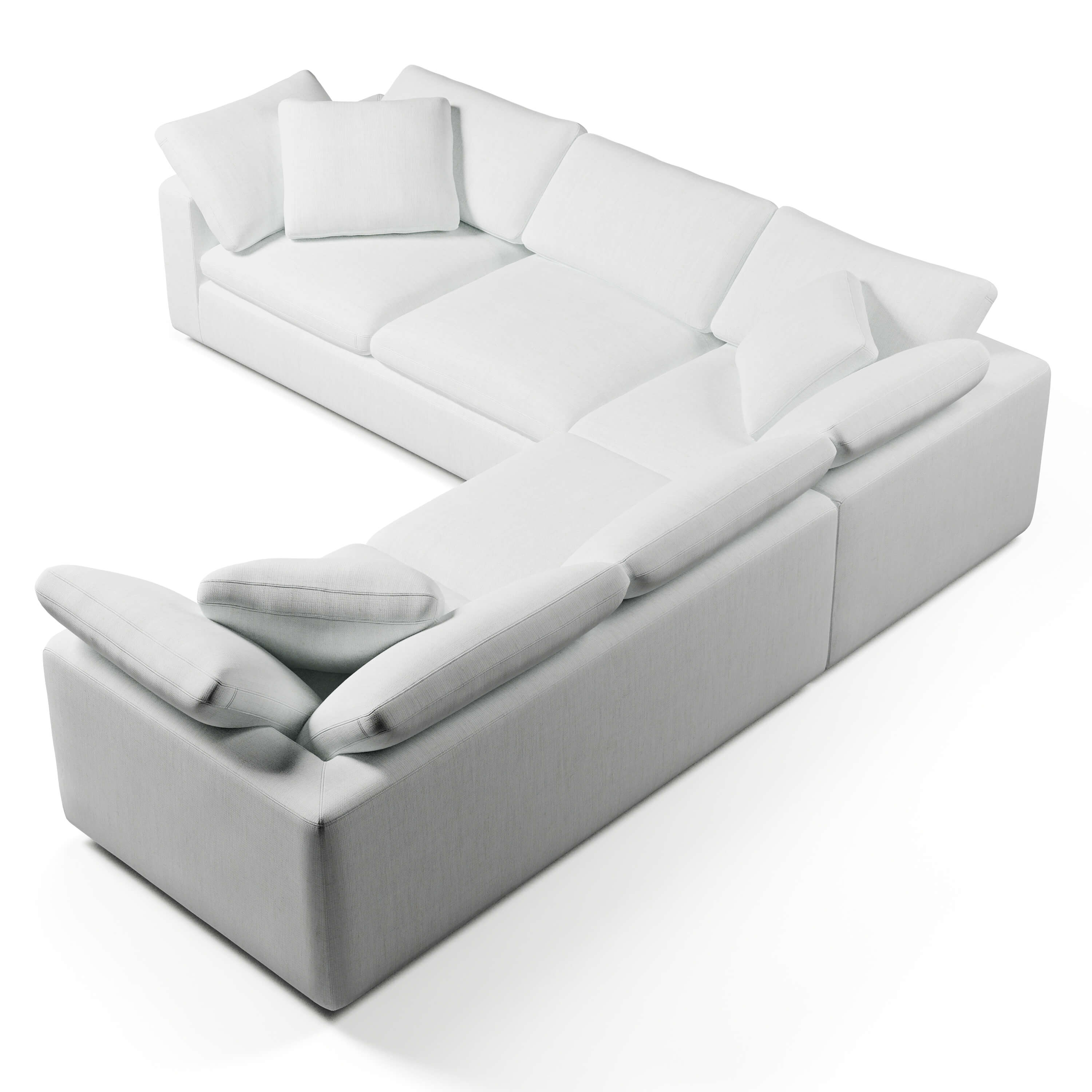 Comfy Modular Sofa - 5-Seater Bench-Seat L-Sectional & Ottoman
